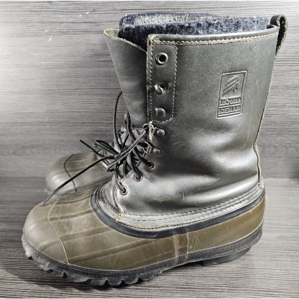 Lacrosse Iceman Insulated Rubber Boots Steel Shank Leather Upper Shoe Size 11 - Picture 4 of 7